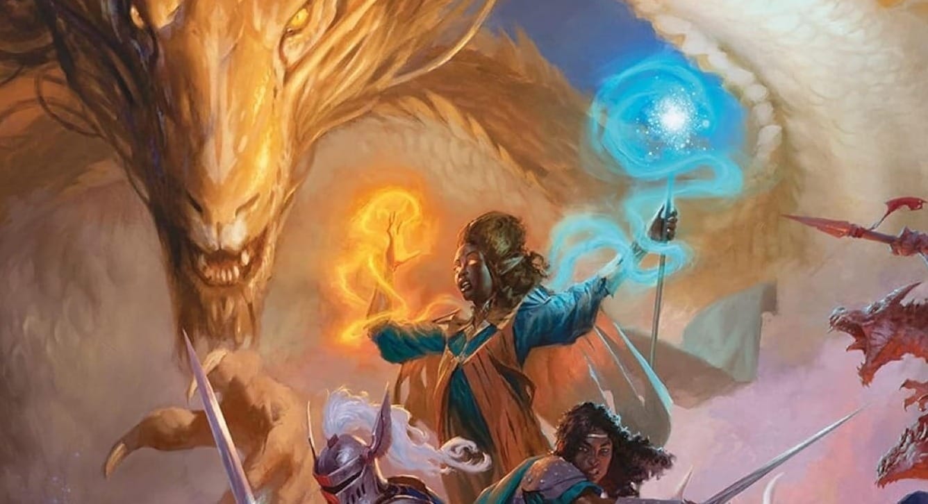 Front cover artwork for the 2024 version of the Dungeons & Dragons Player's Handbook.