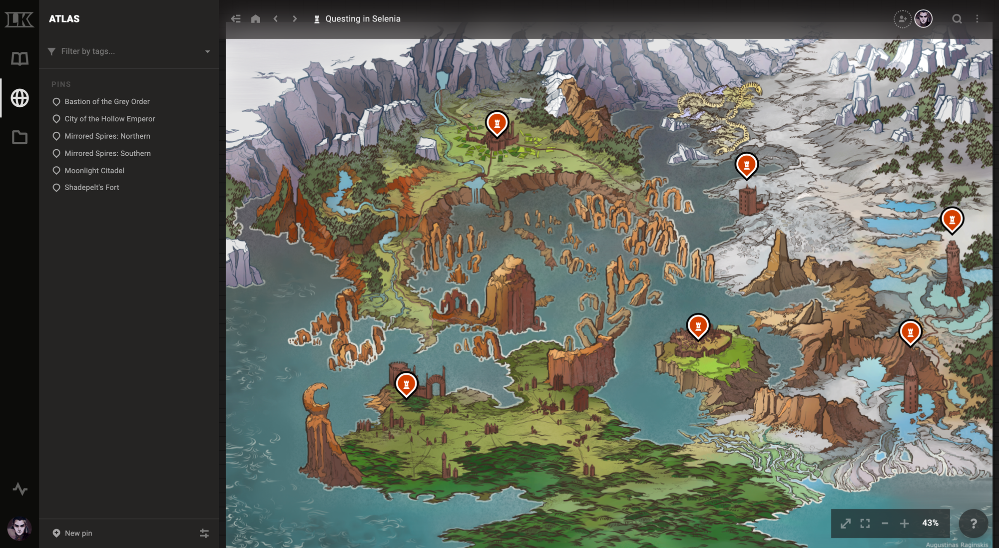 Example Projects in LegendKeeper show the power of the Atlas.